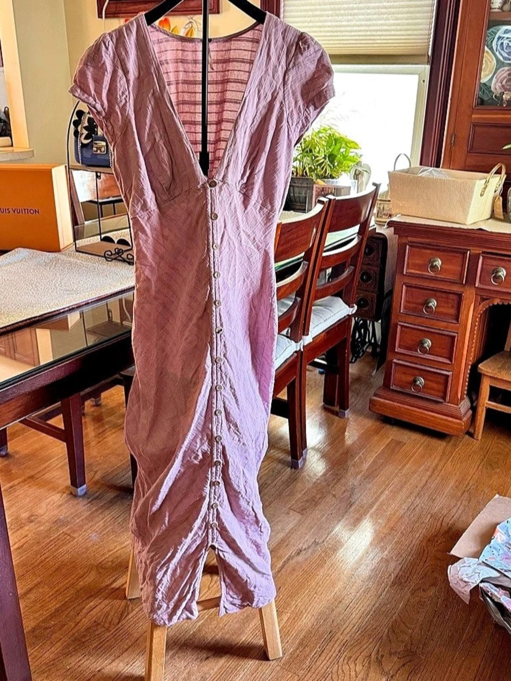 Free People Primavera Stripe Midi Dress in Pink